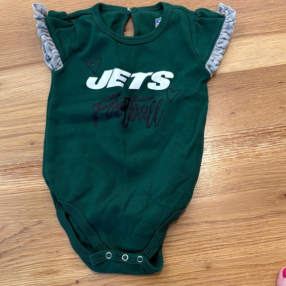 Green Jets Football Baby Onesie - Picture 1 of 3
